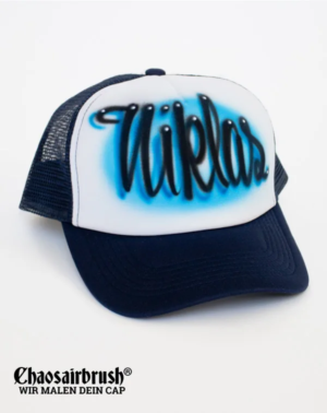 Basecap selbst gestalten auf Cap Blau
