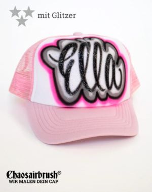 Cap Pink mit Silber Glitzer
