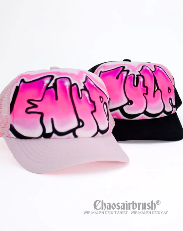Cap schwarz Graffiti Pink! mit Namen