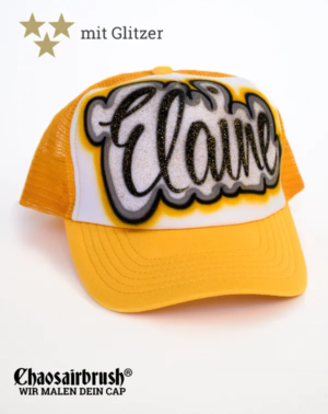 Gold Cap gelb mit Goldglitzer