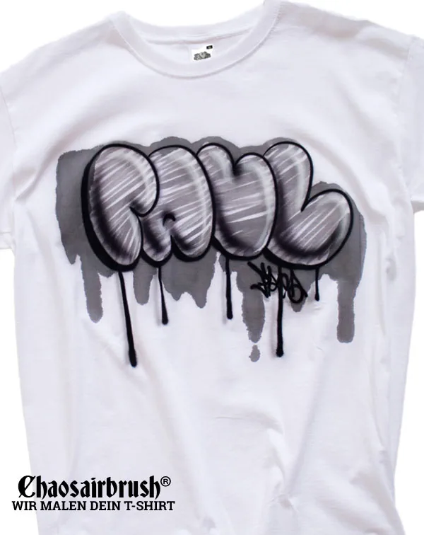 Graffiti Bubbles Style Grey T-Shirt