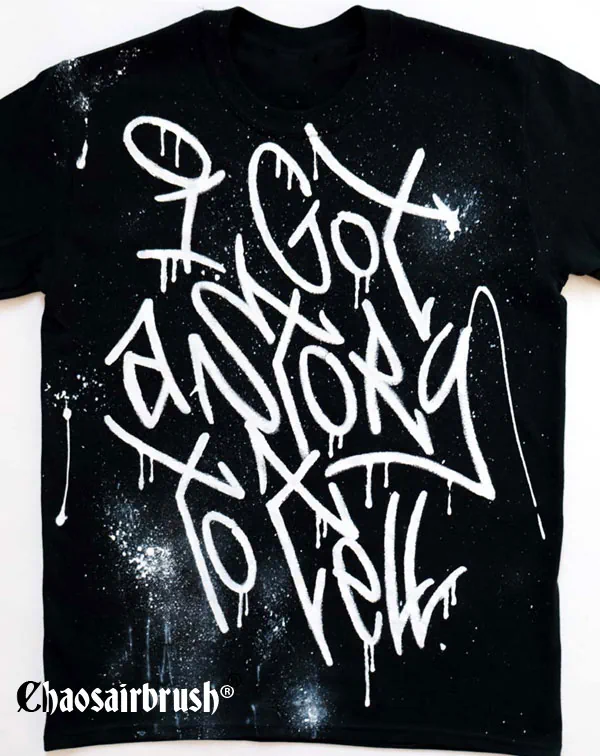 Graffiti Tag Story T Shirt handgemalt mit Namen