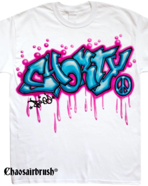 Shorty Blue! T-Shirt mit Namen oder Wort Graffiti